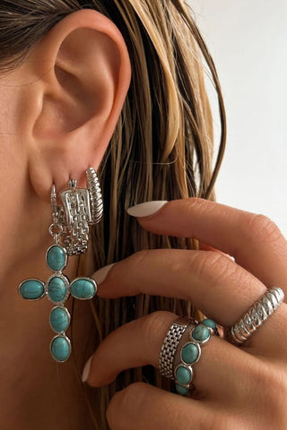 The Ridged Marbella Hoops | Silver