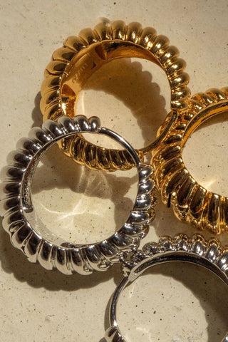 The Ridged Marbella Hoops | Silver