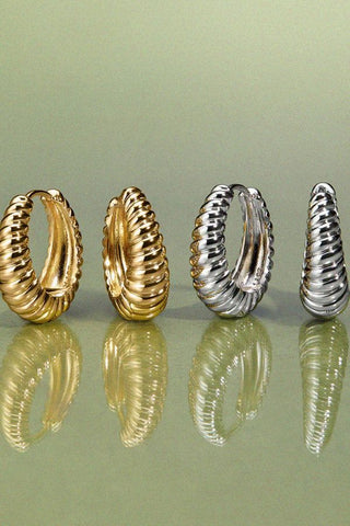 The Ridged Marbella Hoops | Silver