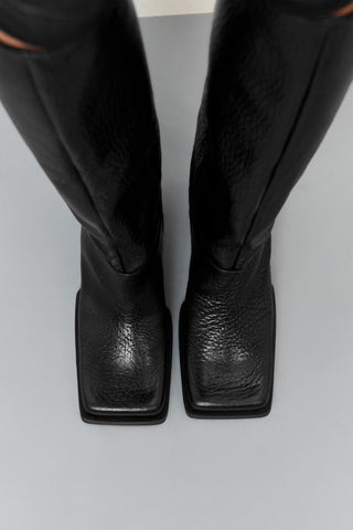 Brianna Grain Tall Boots | Black