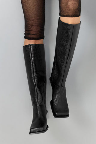 Brianna Grain Tall Boots | Black