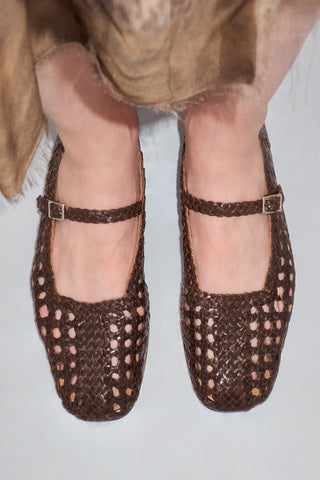 Yeida Chocolate Brown Ballerinas | Brown