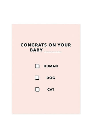 BABY MULTIPLE CHOICE CARD