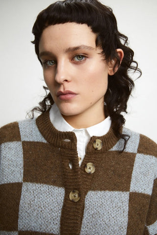 Ellen Cardigan | Brown and Blue