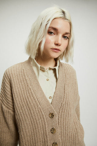 Hole Cardigan | Beige