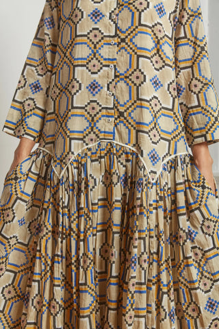 Leila Shirt Dress | Courtyard Hand Block Print