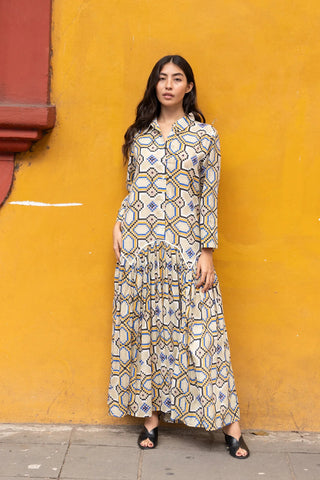 Leila Shirt Dress | Courtyard Hand Block Print