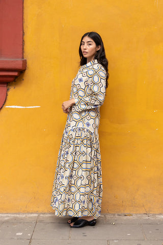 Leila Shirt Dress | Courtyard Hand Block Print