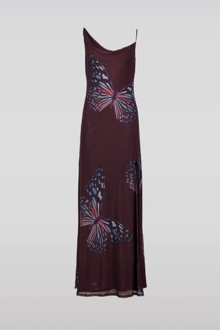 Butterfly Mesh Maxi Dress | Purple