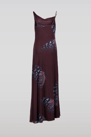 Butterfly Mesh Maxi Dress | Purple
