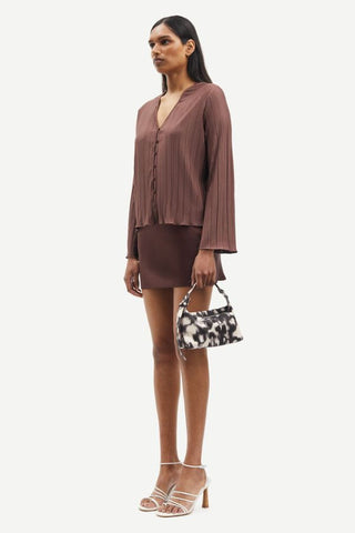 Saagneta Short Skirt | Brown Stone