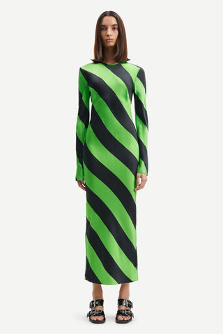 Alina Long Dress | Green Stripe