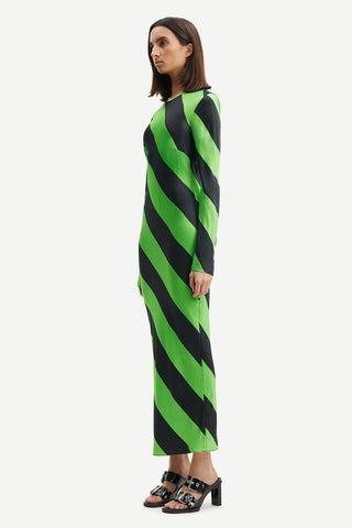 Alina Long Dress | Green Stripe