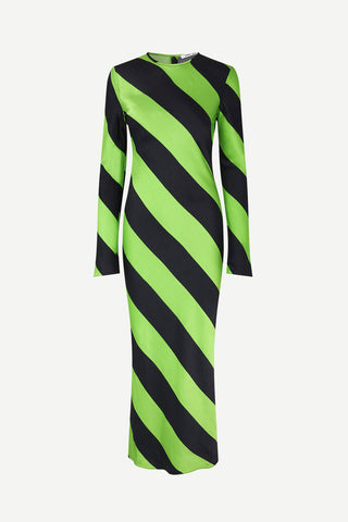 Alina Long Dress | Green Stripe
