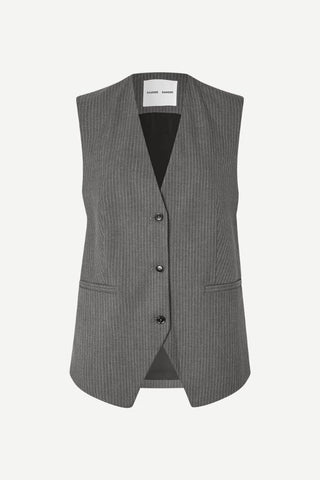 Saleni Vest | Dark Gull Gray Pinstripe