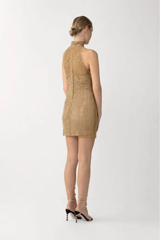 Selena Crystal Mini Dress | Gold