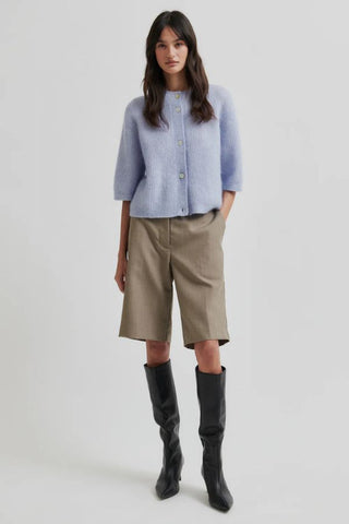 Andrea Knit Rib Cardigan | Brunnera Blue