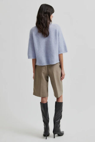 Andrea Knit Rib Cardigan | Brunnera Blue