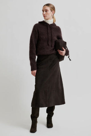 Anneleen Knit Hoodie | Chocolate Plum