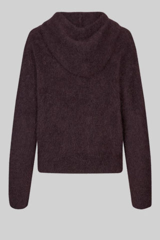 Anneleen Knit Hoodie | Chocolate Plum