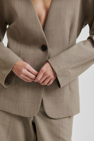 Level up Blazer | Mid Brown Melange