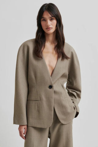 Level up Blazer | Mid Brown Melange