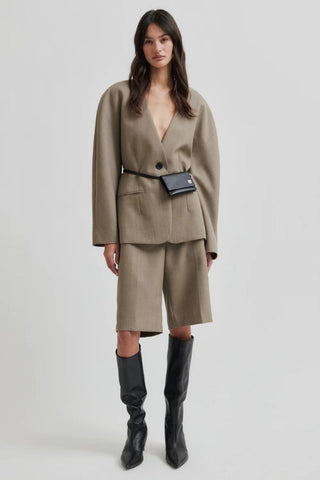 Level up Blazer | Mid Brown Melange