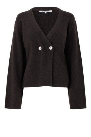 Vigga Knit Cardigan | Dark Brown Melange