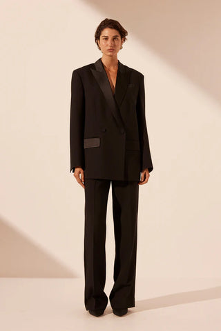 Adri Tuxedo Side Panel Pant | Black
