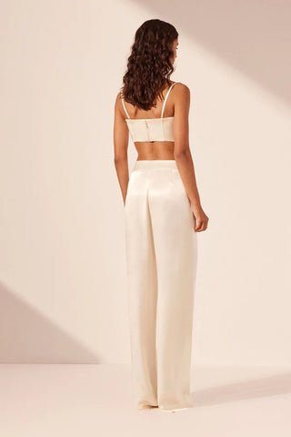 La Lune Mid Rise Straight Leg Pant | Cream
