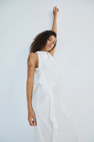 Agnes Draped Ruffled Maxi Dress