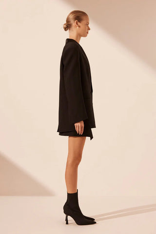 Adri Tuxedo Double Breasted Blazer | Black