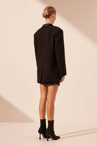 Adri Tuxedo Double Breasted Blazer | Black