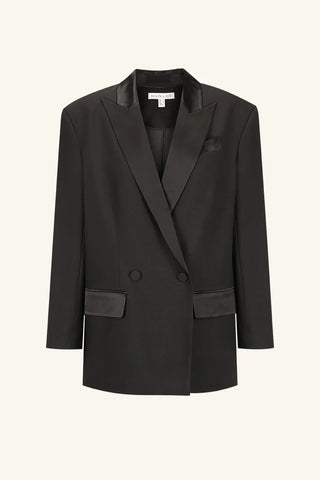 Adri Tuxedo Double Breasted Blazer | Black