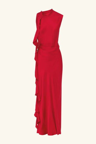 Agnes Draped Ruffled Maxi Dress