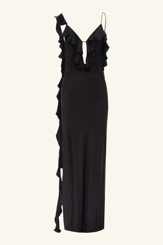 Agnes Ruffle Slip Bias Maxi Dress