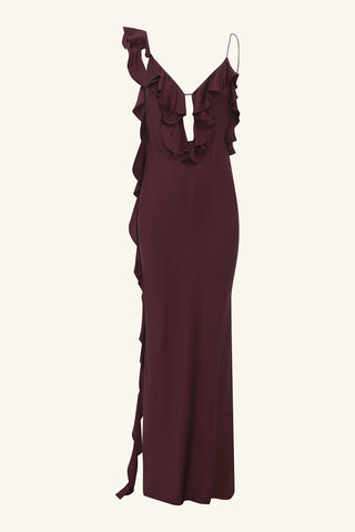 Agnes Ruffle Slip Bias Maxi Dress