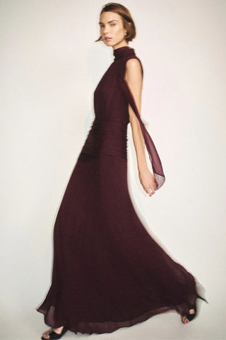 Amina Scarf Neck Maxi Dress