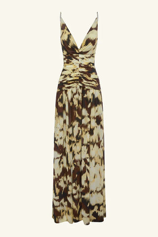 Benny Plunged Gathered Maxi Dress