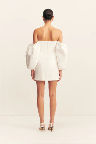 Calcite Off Shoulder Mini Dress | Ivory