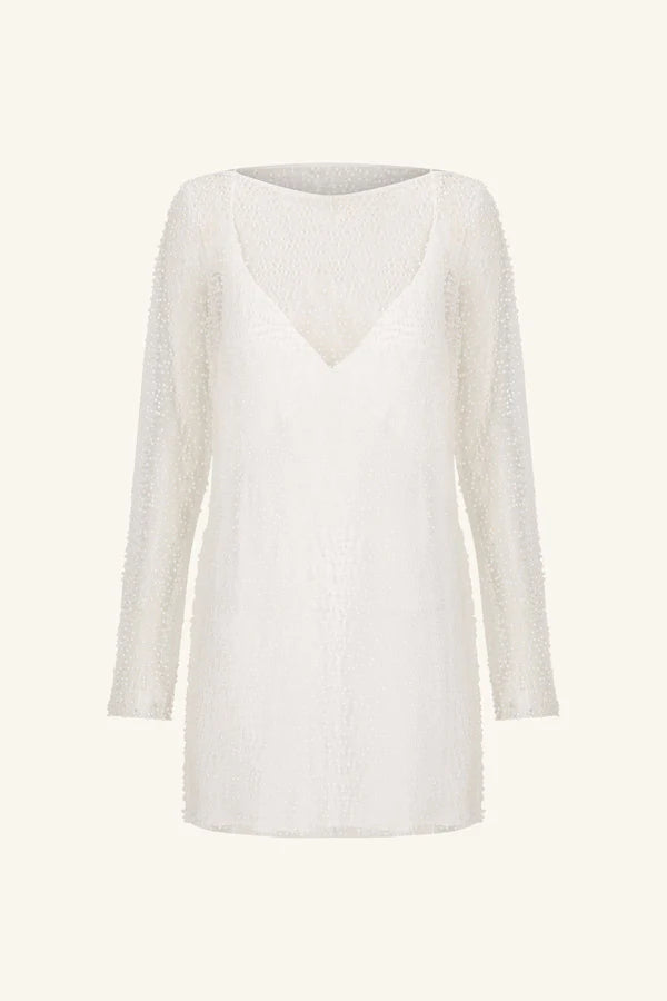 Iridescent Long Sleeve Mini Dress