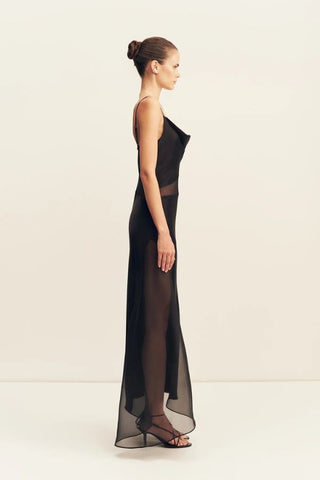 Iza Silk Contrast Maxi Dress