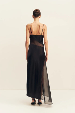 Iza Silk Contrast Maxi Dress