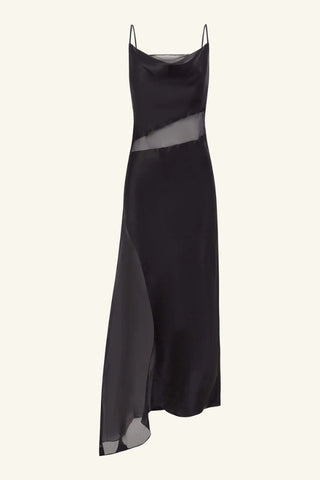 Iza Silk Contrast Maxi Dress