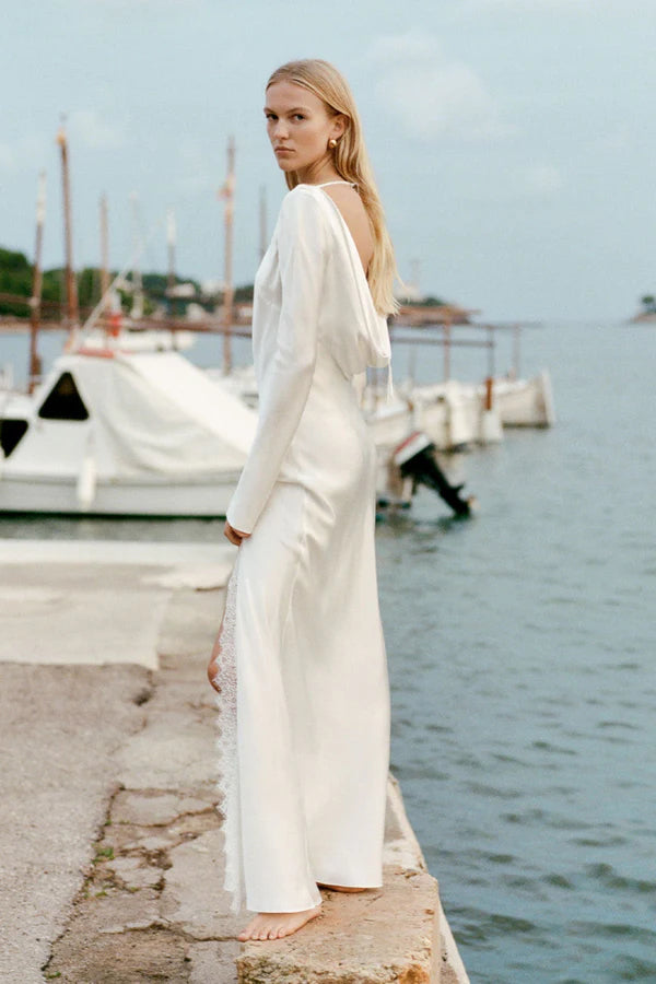 Ivory floor length dress 2025