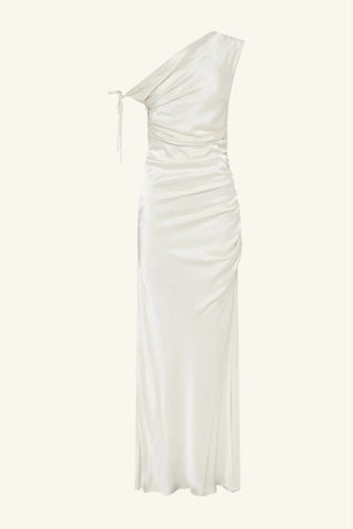 La Lune Gathered Maxi Dress | White