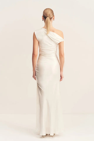 La Lune Gathered Maxi Dress | White