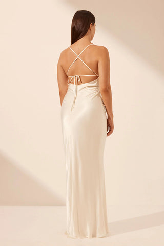 La Lune Lace Back Maxi Dress | Cream