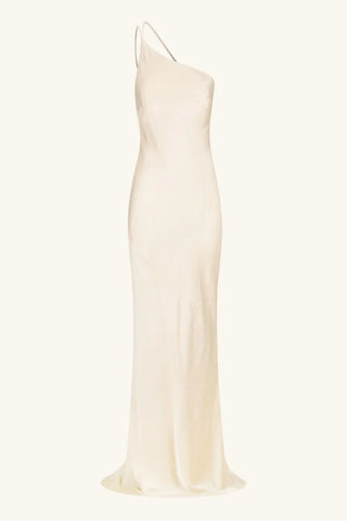 La Lune One Shoulder Cowl Back Maxi Dress | Cream
