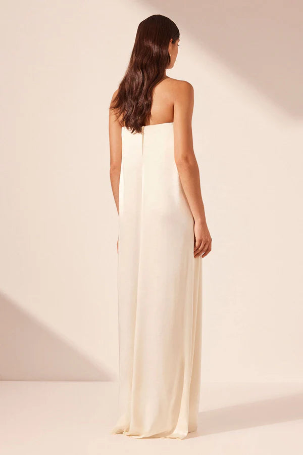 la lune high neck maxi dress - cream Shona Joy, LA LUNE HIGH NECK MAXI DRESS - CREAM New Wedding Dress Save 41%